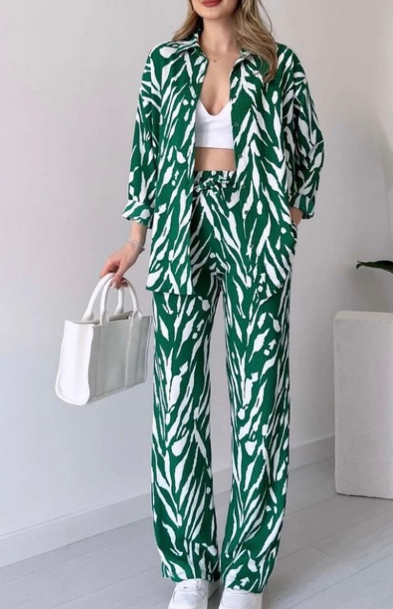 Green Pant Set